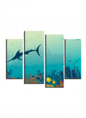 4-Piece Character Theme Canvas Painting With Frame Multicolour 120X85centimeter