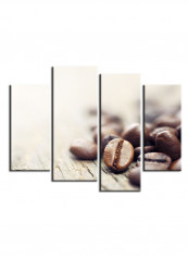 4-Piece Coffee Theme Canvas Painting With Frame Multicolour 120X85centimeter