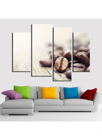 4-Piece Coffee Theme Canvas Painting With Frame Multicolour 120X85centimeter