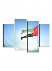 4-Piece Flag Theme Canvas Painting With Frame Multicolour 120X85centimeter