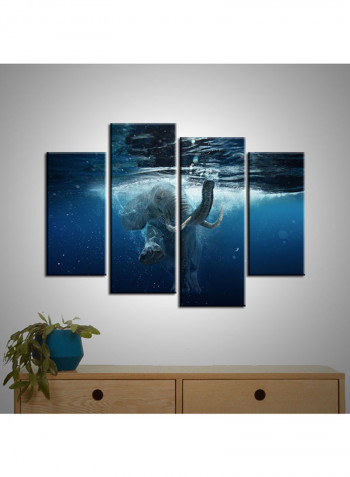 4-Piece Sea Theme Canvas Painting With Frame Multicolour 120X85centimeter
