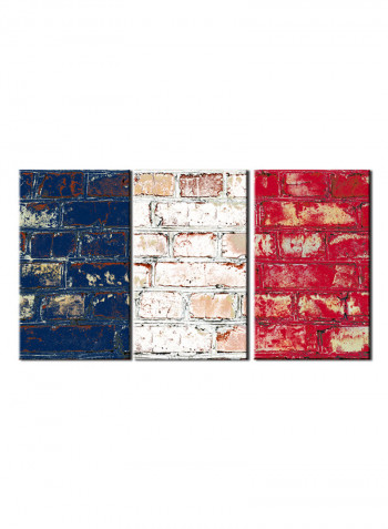 3-Piece Flag Theme Canvas Painting With Frame Multicolour 150X70centimeter
