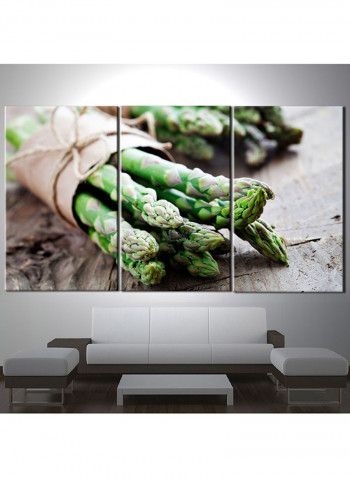 3-Piece Food Theme Canvas Painting With Frame Multicolour 150X70centimeter