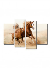 4-Piece Animal Theme Canvas Painting With Frame Multicolour 120X85centimeter