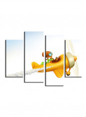 4-Piece Character Theme Canvas Painting With Frame Multicolour 120X85centimeter