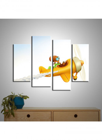 4-Piece Character Theme Canvas Painting With Frame Multicolour 120X85centimeter