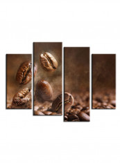 4-Piece Coffee Theme Canvas Painting With Frame Multicolour 120X85centimeter