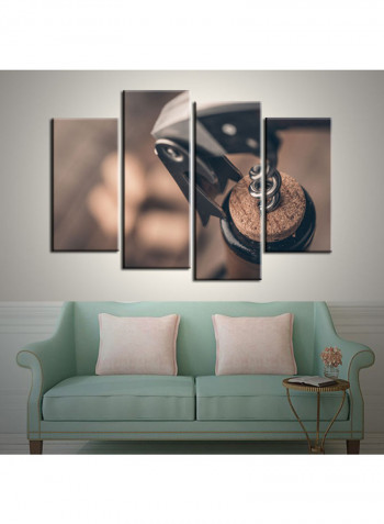 4-Piece Food Theme Canvas Painting With Frame Multicolour 120X85centimeter