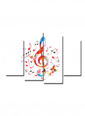 4-Piece Music Theme Canvas Painting With Frame Multicolour 120X85centimeter