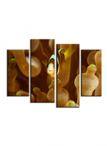4-Piece Sea Theme Canvas Painting With Frame Multicolour 120X85centimeter