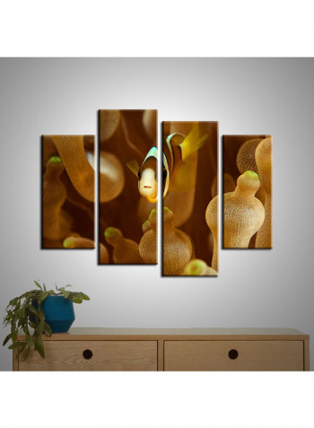 4-Piece Sea Theme Canvas Painting With Frame Multicolour 120X85centimeter