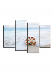 4-Piece Sea Theme Canvas Painting With Frame Multicolour 120X85centimeter