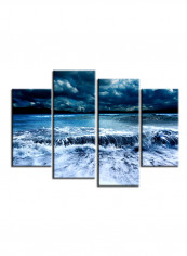 4-Piece Sea Theme Canvas Painting With Frame Multicolour 120X85centimeter