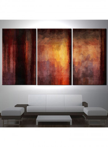 3-Piece Abstract Theme Canvas Painting With Frame Multicolour 150X70centimeter