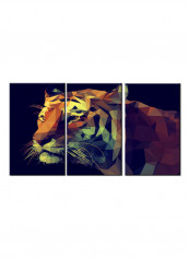 3-Piece Abstract Theme Canvas Painting With Frame Multicolour 150X70centimeter