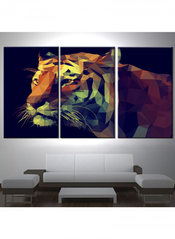 3-Piece Abstract Theme Canvas Painting With Frame Multicolour 150X70centimeter