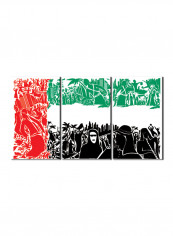 3-Piece Abstract Theme Canvas Painting With Frame Multicolour 150X70centimeter