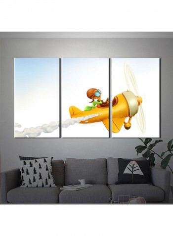 3-Piece Character Theme Canvas Painting With Frame Multicolour 150X70centimeter