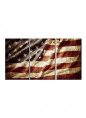 3-Piece Flag Theme Canvas Painting With Frame Multicolour 150X70centimeter
