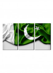 3-Piece Flag Theme Canvas Painting With Frame Multicolour 150X70centimeter