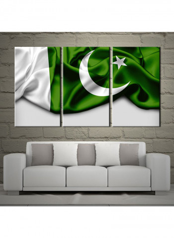 3-Piece Flag Theme Canvas Painting With Frame Multicolour 150X70centimeter