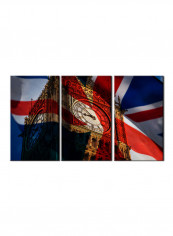 3-Piece Flag Theme Canvas Painting With Frame Multicolour 150X70centimeter