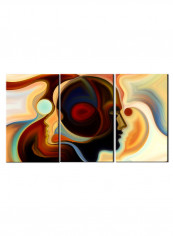 3-Piece Abstract Theme Canvas Painting With Frame Multicolour 150X70centimeter