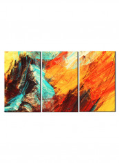 3-Piece Abstract Theme Canvas Painting With Frame Multicolour 150X70centimeter
