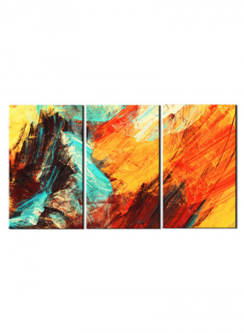 3-Piece Abstract Theme Canvas Painting With Frame Multicolour 150X70centimeter