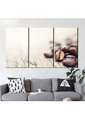 3-Piece Coffee Theme Canvas Painting With Frame Multicolour 150X70centimeter