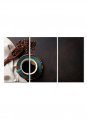 3-Piece Coffee Theme Canvas Painting With Frame Multicolour 150X70centimeter