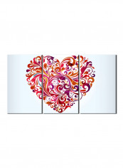 3-Piece Love Theme Canvas Painting With Frame Multicolour 150X70centimeter