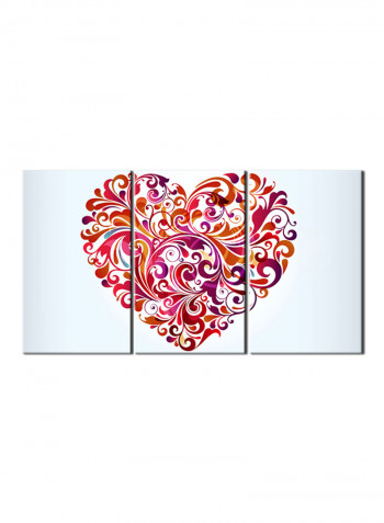 3-Piece Love Theme Canvas Painting With Frame Multicolour 150X70centimeter