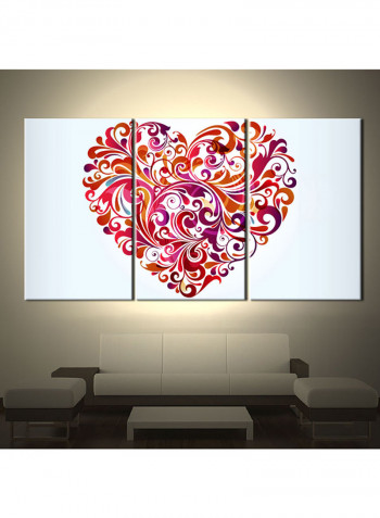 3-Piece Love Theme Canvas Painting With Frame Multicolour 150X70centimeter
