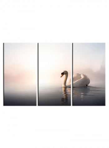 3-Piece Animal Theme Canvas Painting With Frame Multicolour 150X70centimeter