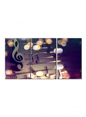 3-Piece Music Theme Canvas Painting With Frame Multicolour 150X70centimeter