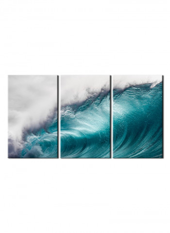 3-Piece Sea Theme Canvas Painting With Frame Multicolour 150X70centimeter