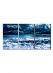 3-Piece Sea Theme Canvas Painting With Frame Multicolour 150X70centimeter