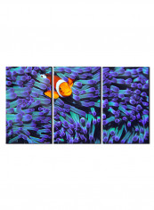 3-Piece Sea Theme Canvas Painting With Frame Multicolour 150X70centimeter