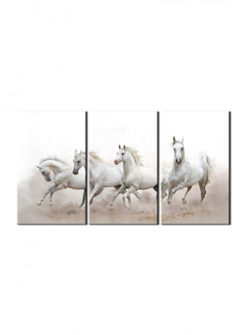 3-Piece Animal Theme Canvas Painting With Frame Multicolour 150X70centimeter