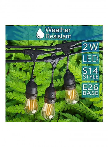 LED Outdoor String Lights Gold 48feet