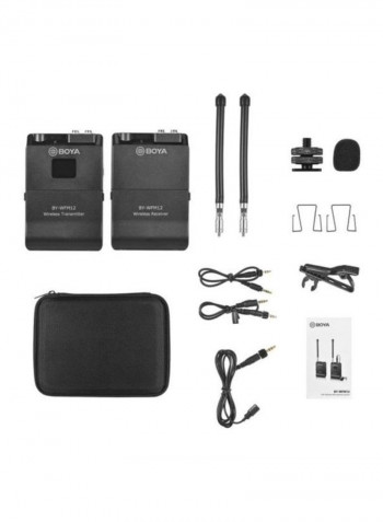 2-Piece VHF Wireless Microphone System Transmitter Receiver LU-D6414 Black
