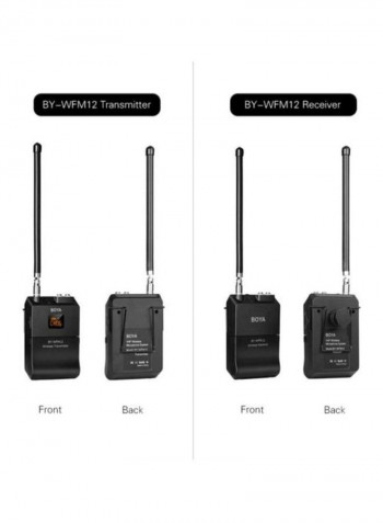 2-Piece VHF Wireless Microphone System Transmitter Receiver LU-D6414 Black