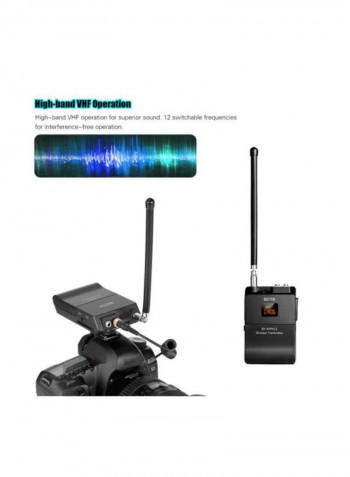 2-Piece VHF Wireless Microphone System Transmitter Receiver LU-D6414 Black
