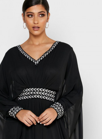 Puff Sleeve Maxi Dress Black