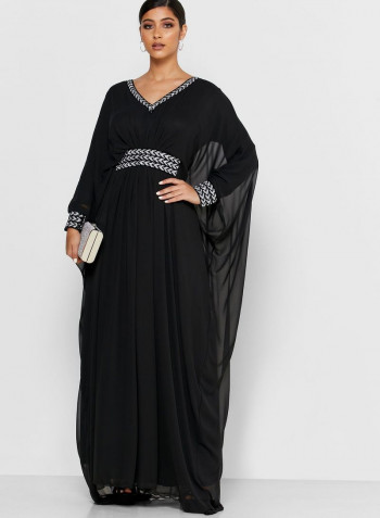 Puff Sleeve Maxi Dress Black