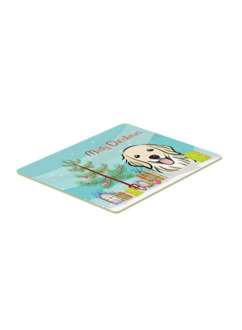 Christmas Tree And Retriever Kitchen/Bath Mat Multicolour 12 x 19inch