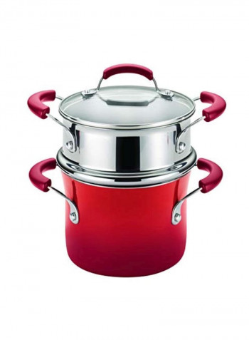Nonstick Steamer Set Red Gradient 3Quart