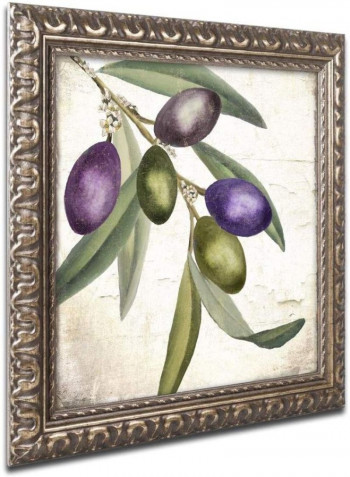 Olive Branch I Canvas Wall Art multicolour 14 x 14inch