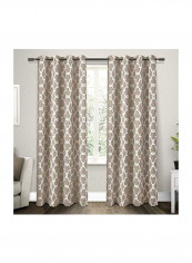 Pair Of Decorative Window Curtains Beige/White 52x84inch